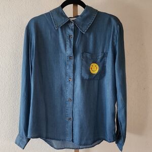 Rosenthal Blue Chambray Shirt with Sun Accent